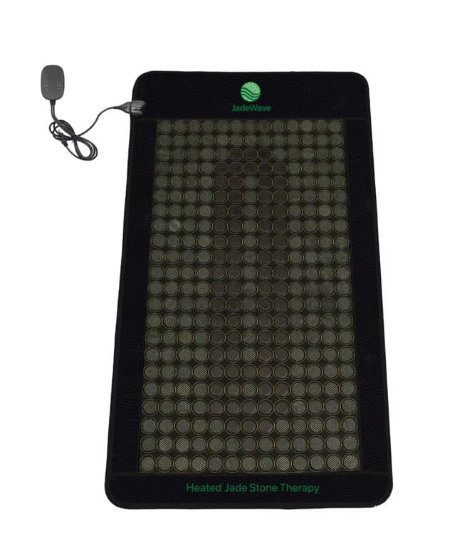 Heated Jade Stone Mat - Black Leather